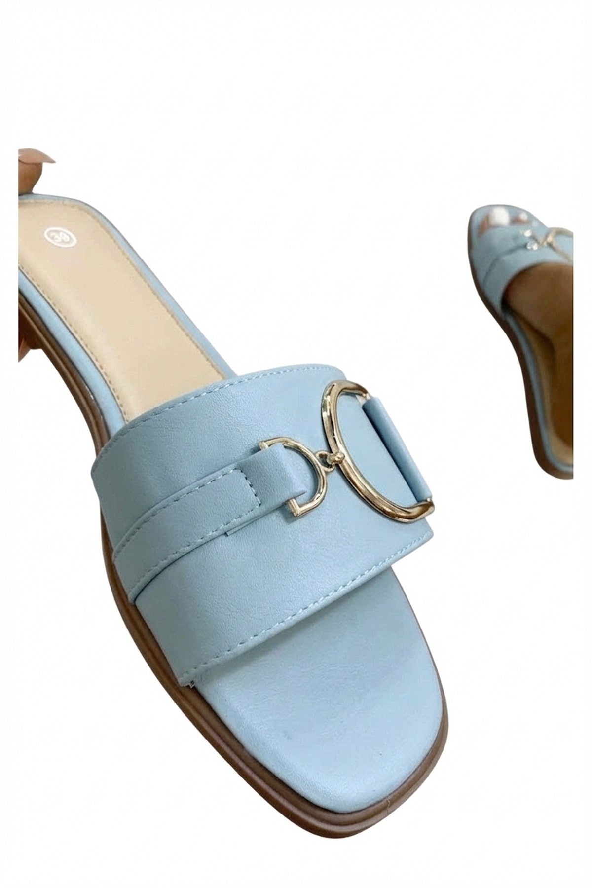 Ashleigh Gold Detail Sliders - Blue_wb