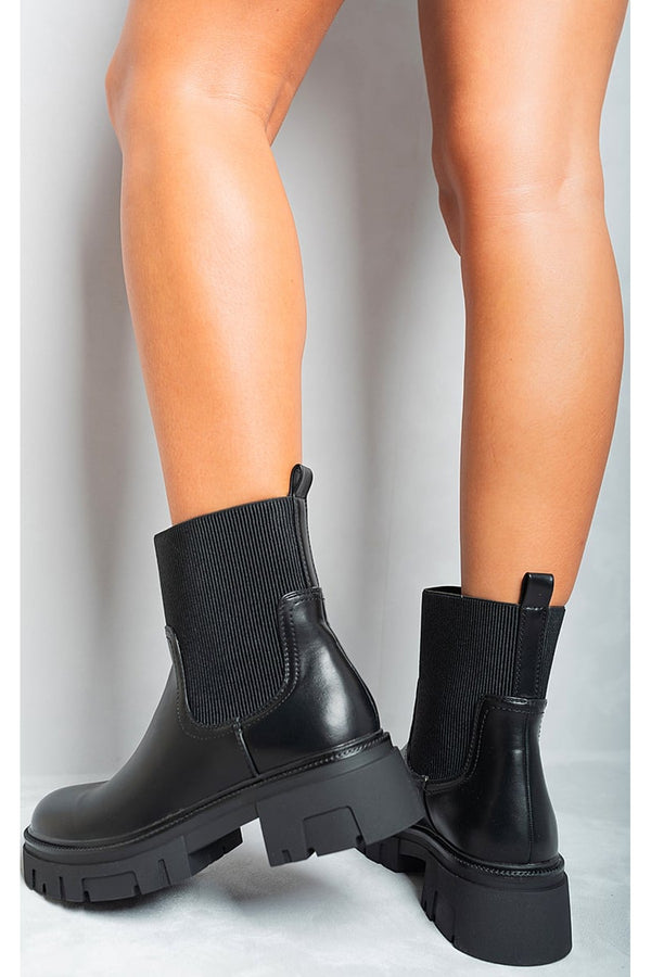 Ashley Chelsea Chunky Ankle Boots - Black