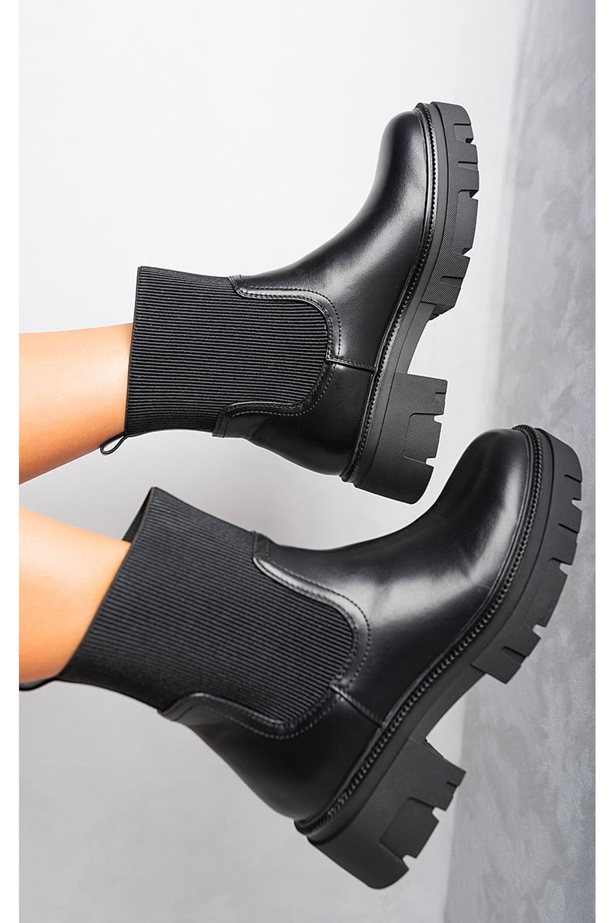 Ashley Chelsea Chunky Ankle Boots - Black