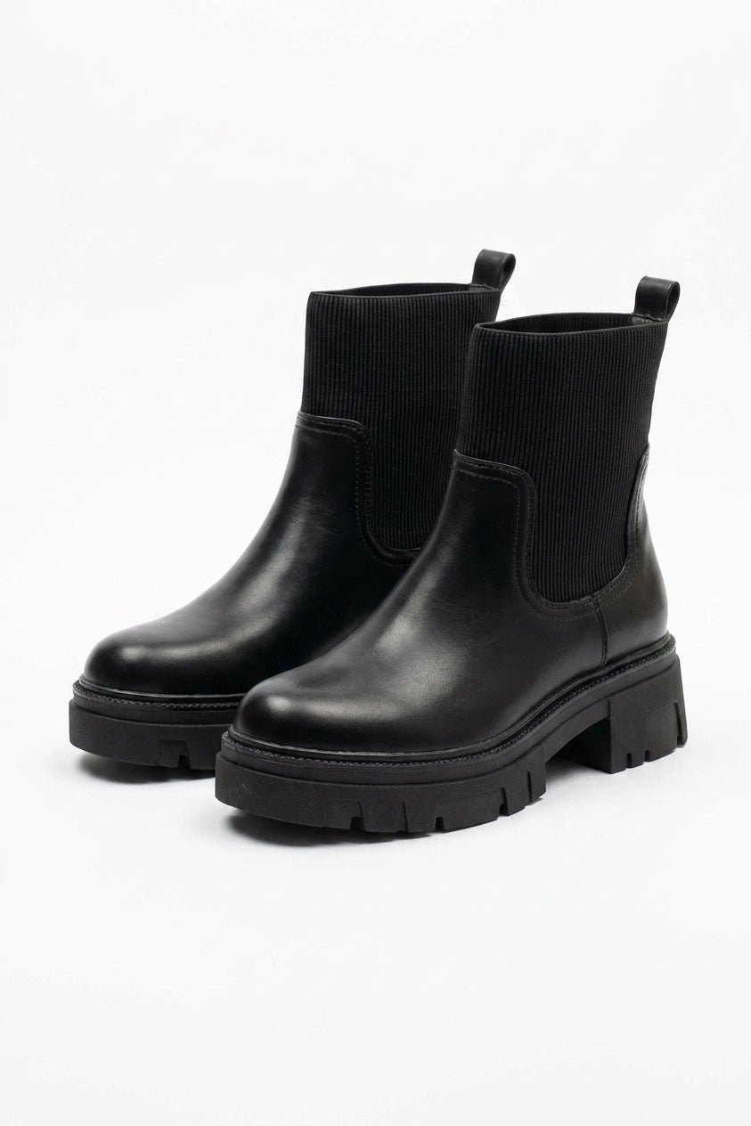 Ashley Chelsea Chunky Ankle Boots - BLACK_wb