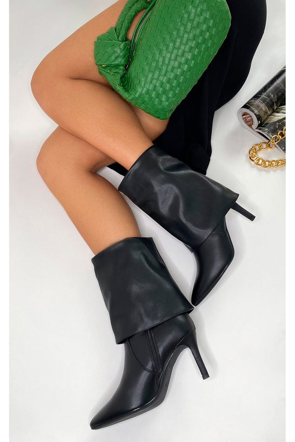Aurora Heeled Ankle Boots - Black