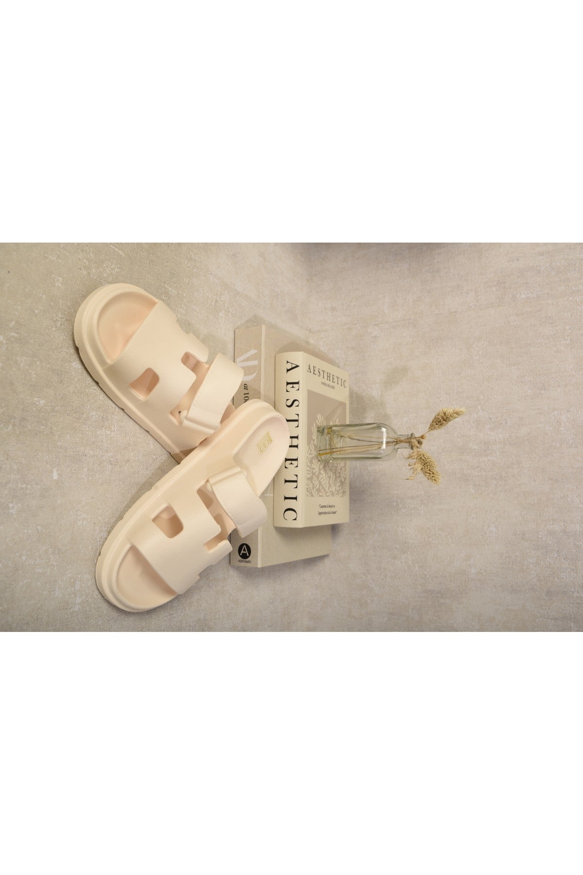 Lucille Cut Out Open Toe Strappy Sandals - Beige