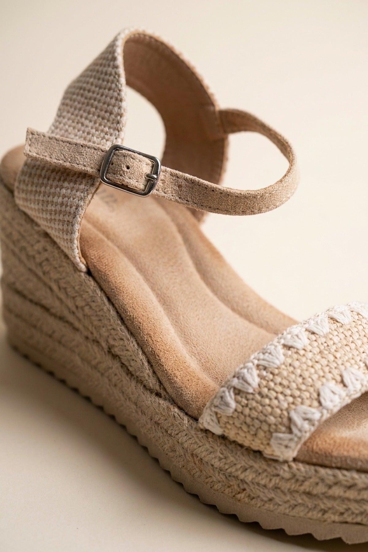 Cordelia Woven Espadrille Wedge Sandals - Beige
