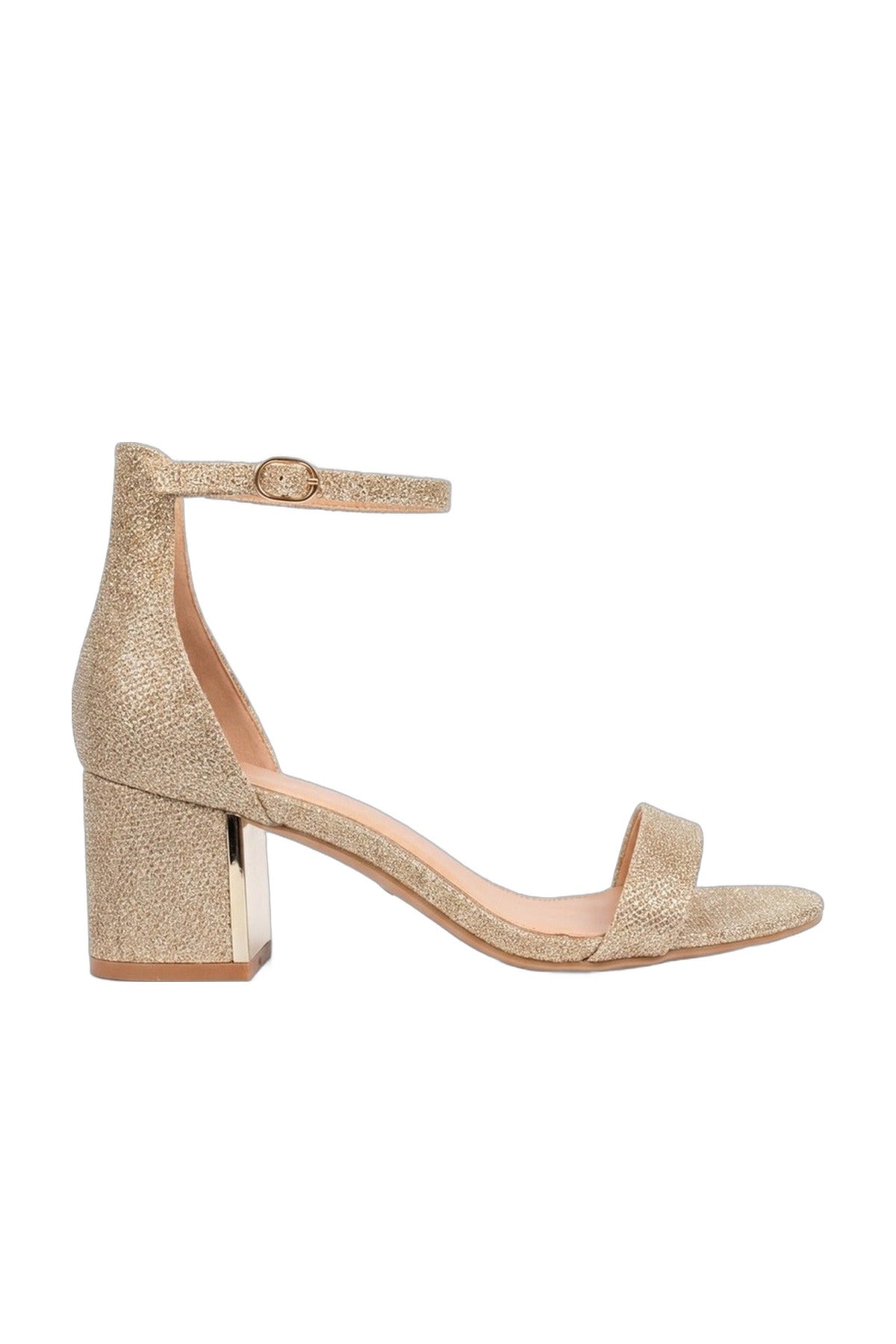 Bella Womens Glitter Block Heel Sandals - CHAMPAGNE_wb