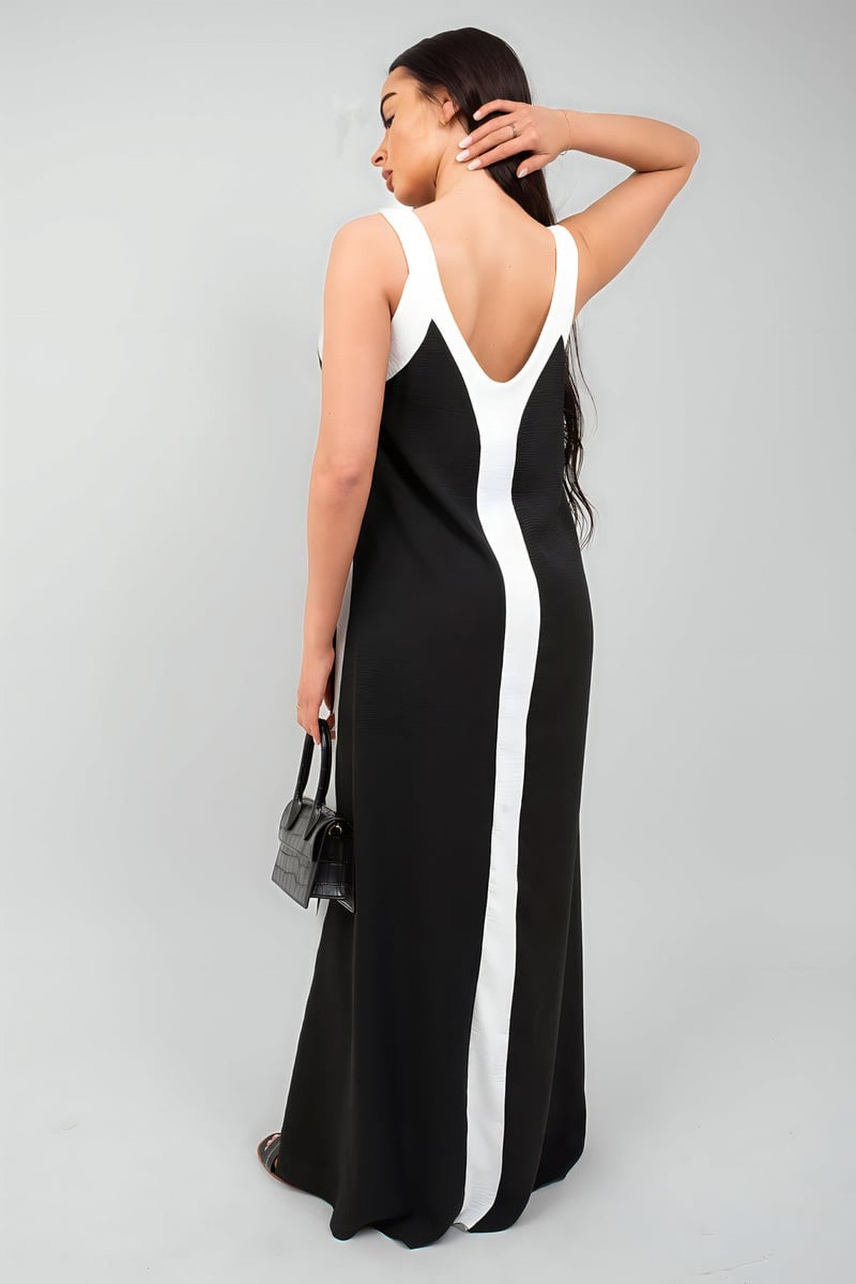 Bianca Two-tone Sleeveless Cami Maxi Dress - White