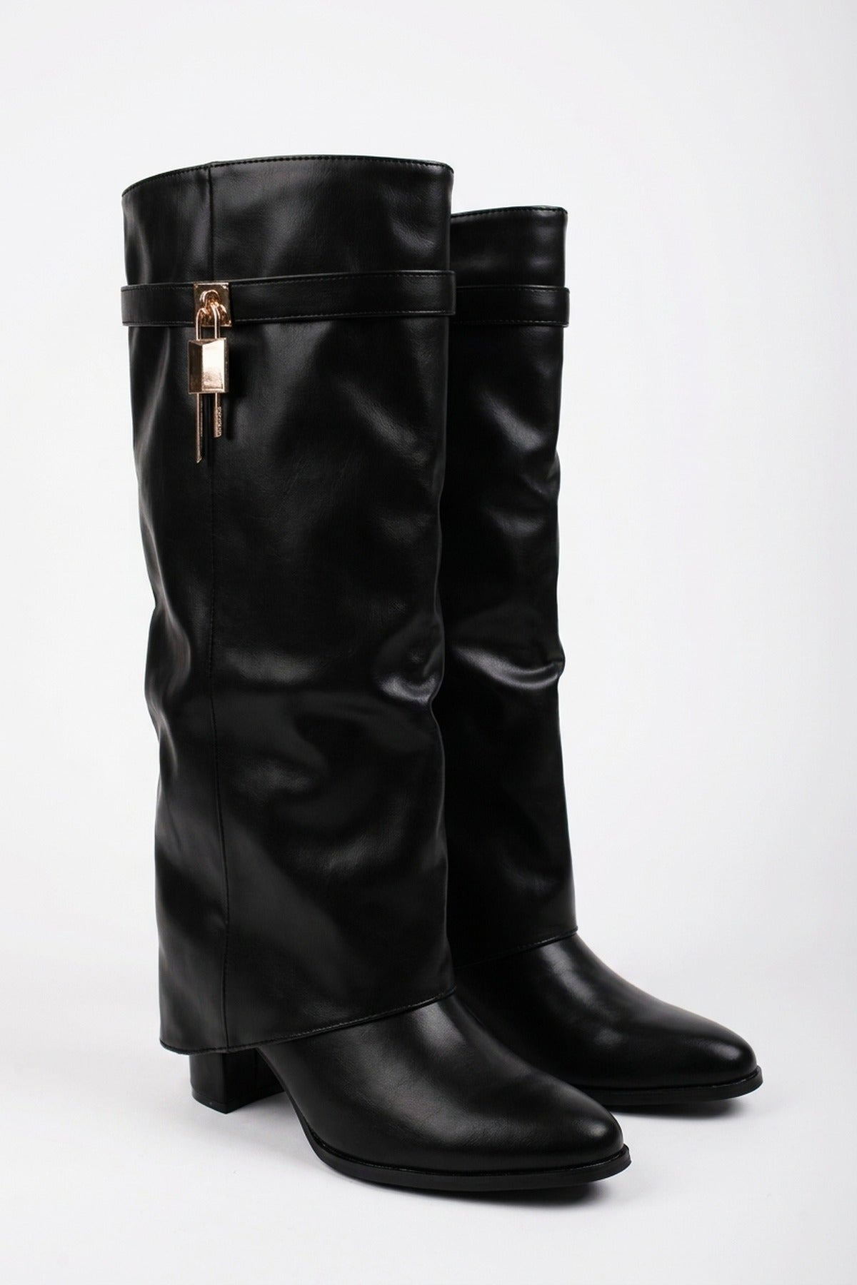 Cordelia Knee High Slouch Boots - Black
