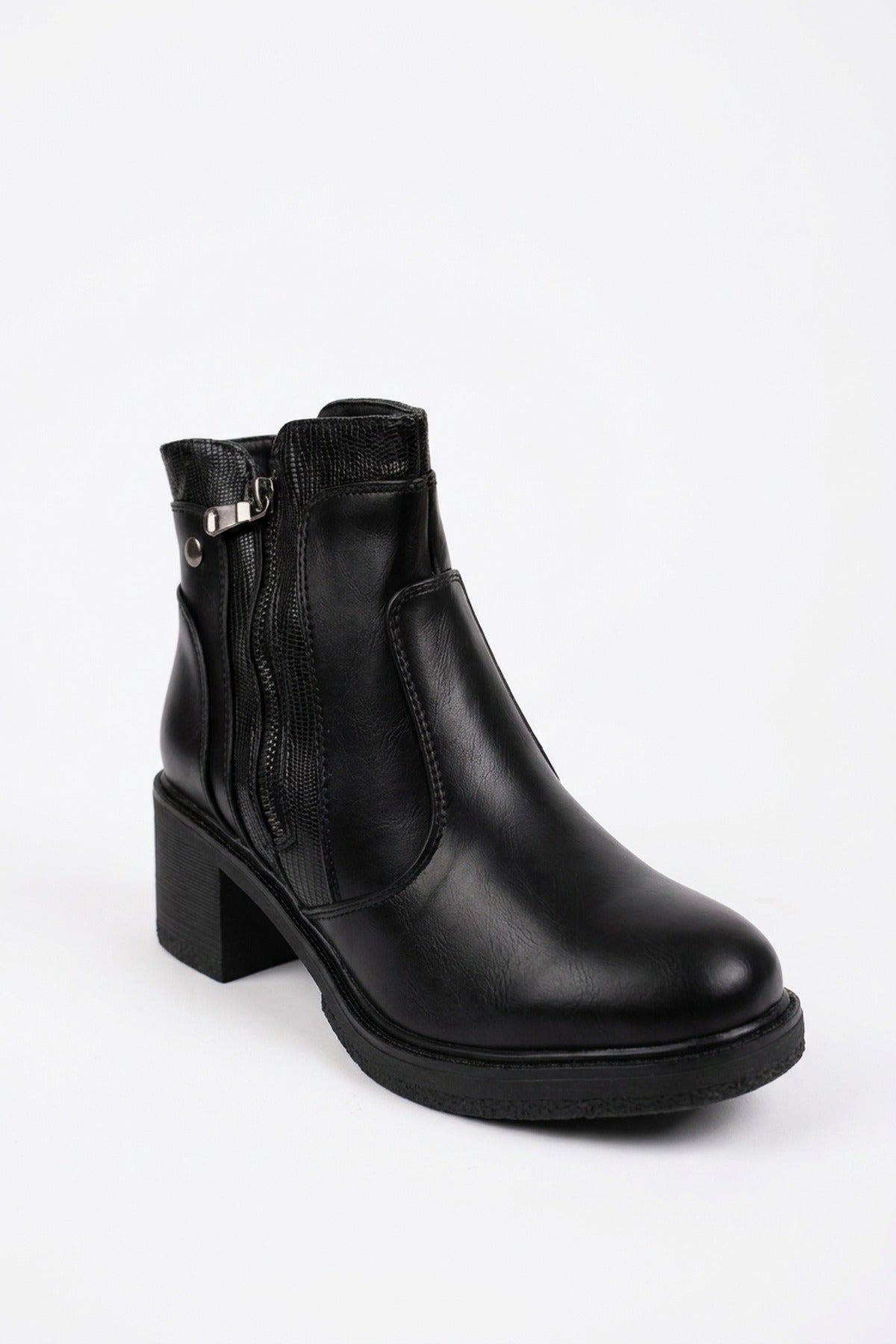 Cressida Chunky Heel Ankle Boots - Black