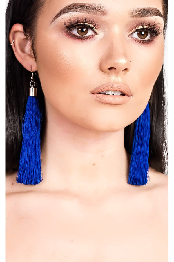 Rita Tassel Earrings - Blue