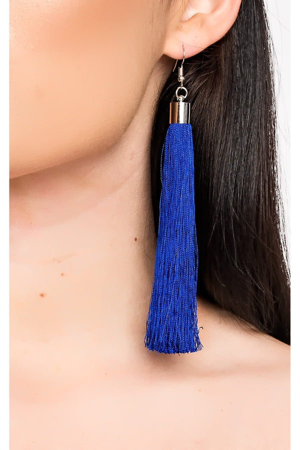 Rita Tassel Earrings - Blue