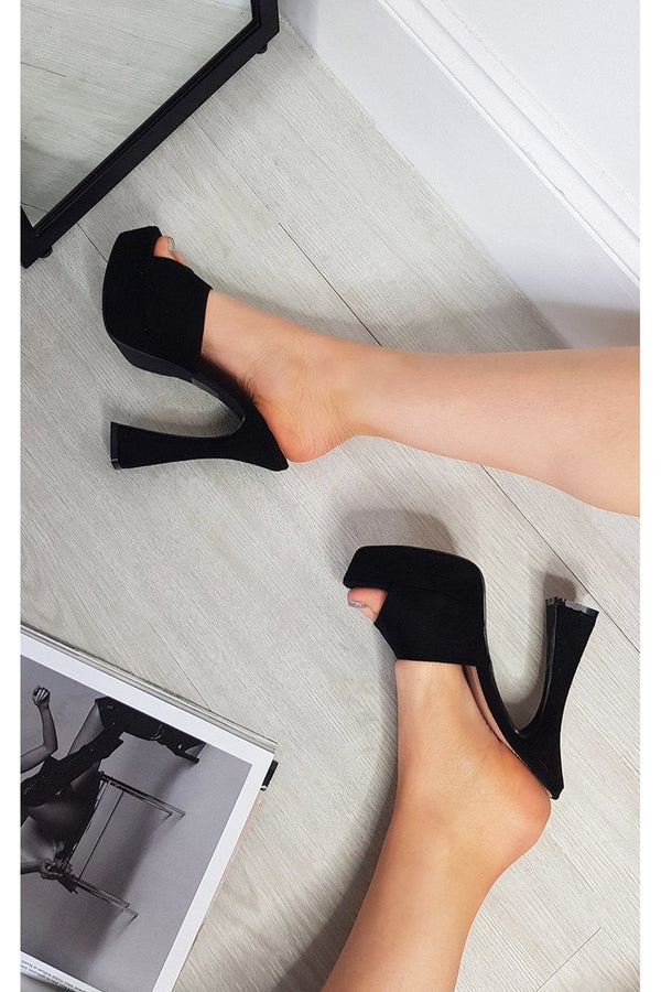 Bonnie Chunky Platform High Heels - Black