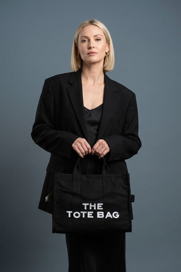 Ludovica Printed Canvas Tote Bag - Black