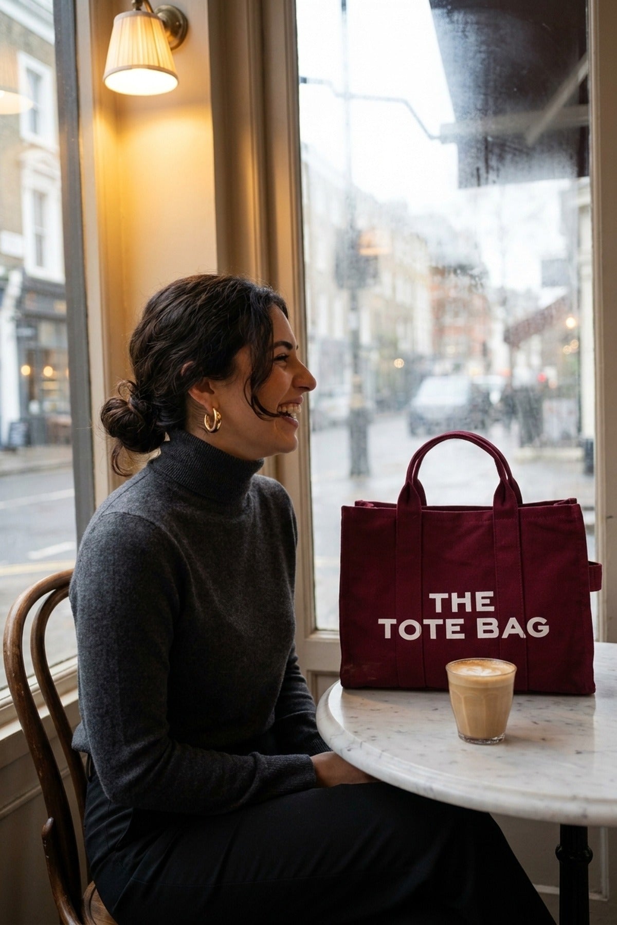 Ludovica Printed Canvas Tote Bag - Wine