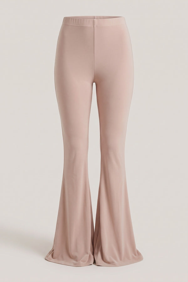 Casey Flared Casual Trousers - Beige