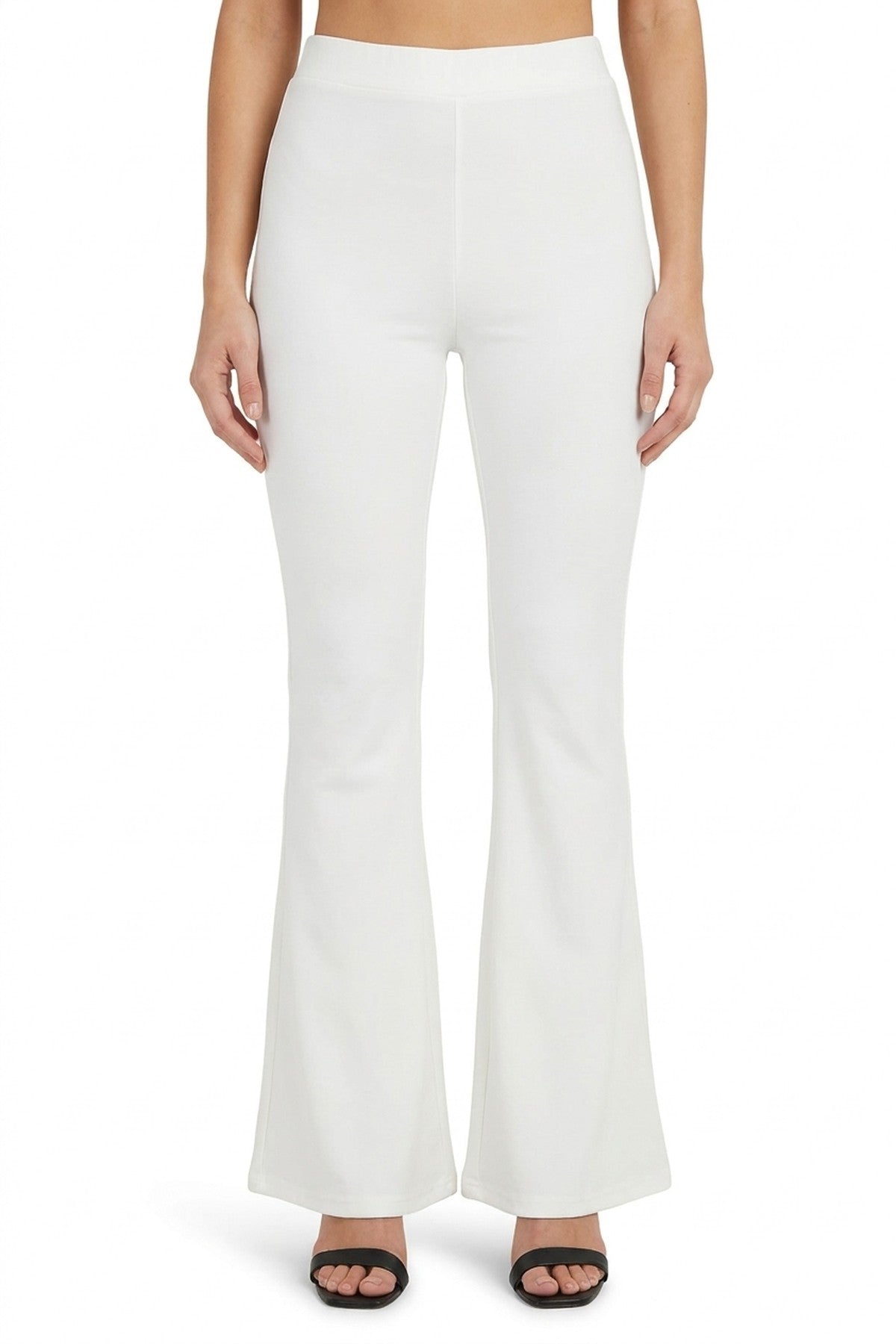 Casey Flared Casual Trousers - White
