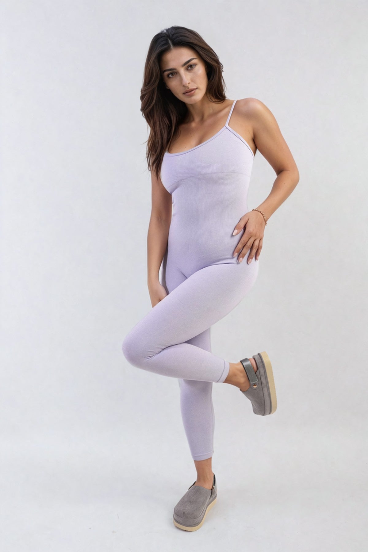 Christina Sleeveless Bodycon Jumpsuit - Lilac