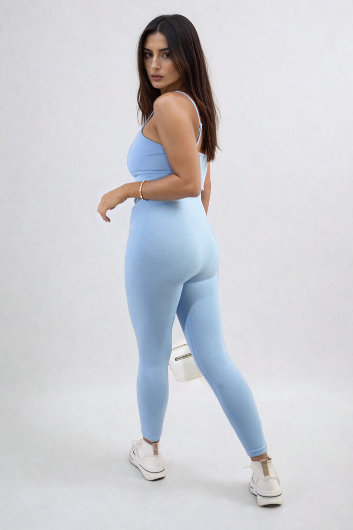 Christina Sleeveless Bodycon Jumpsuit - Sky Blue