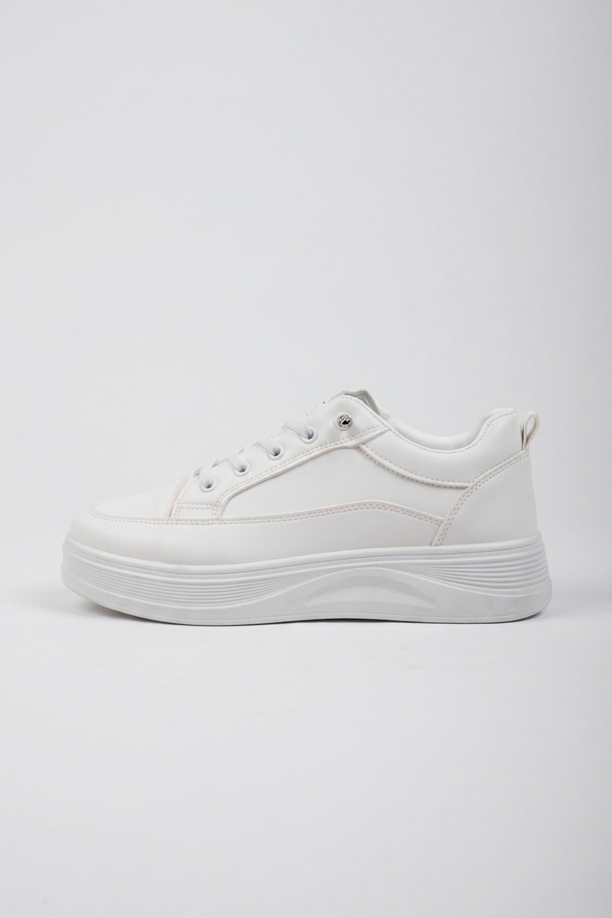 Bronagh Faux Leather Platform Trainers - White