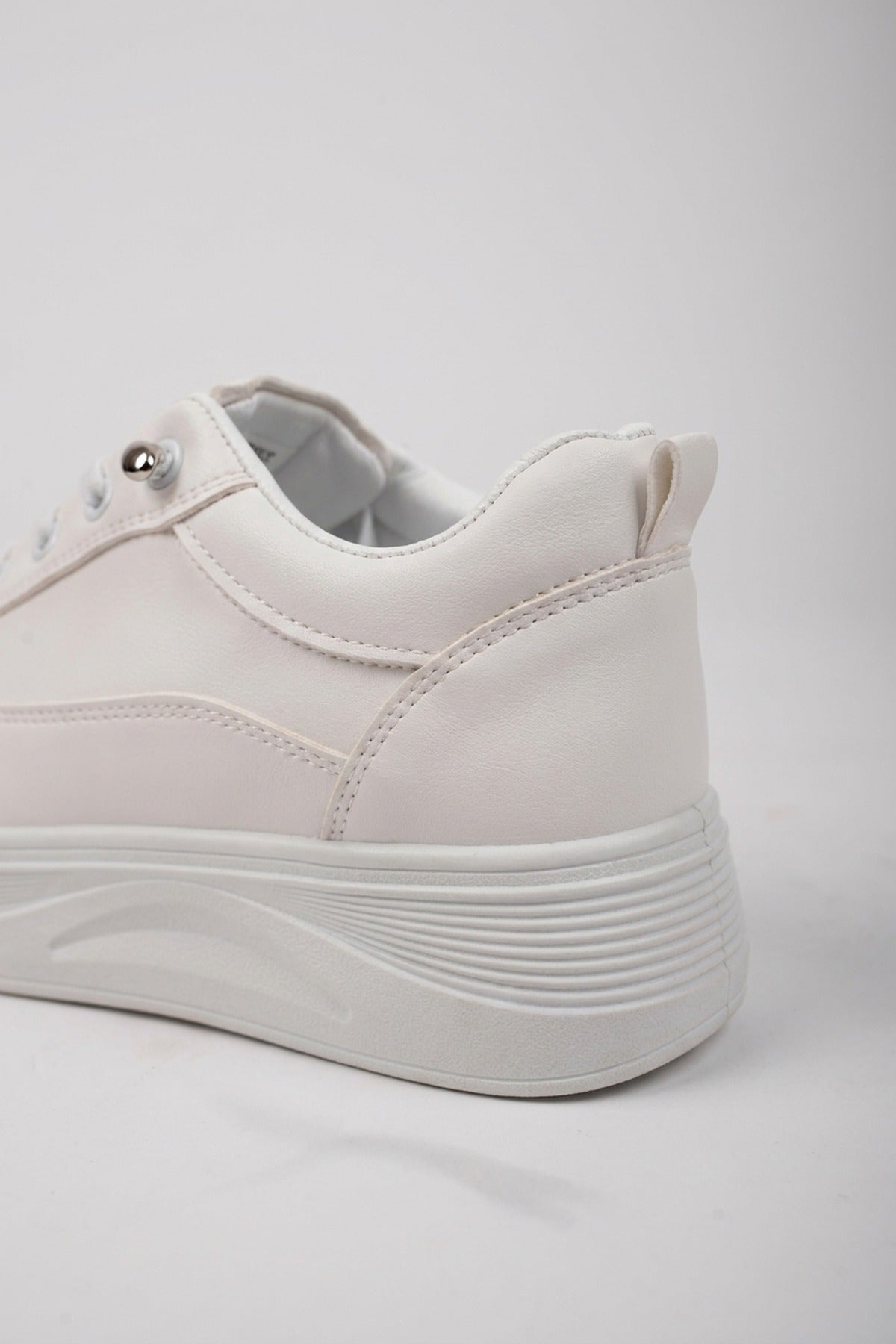 Bronagh Faux Leather Platform Trainers - White