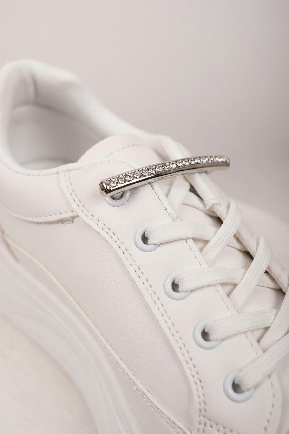 Constance Chunky Sole Lace Up Trainers - White