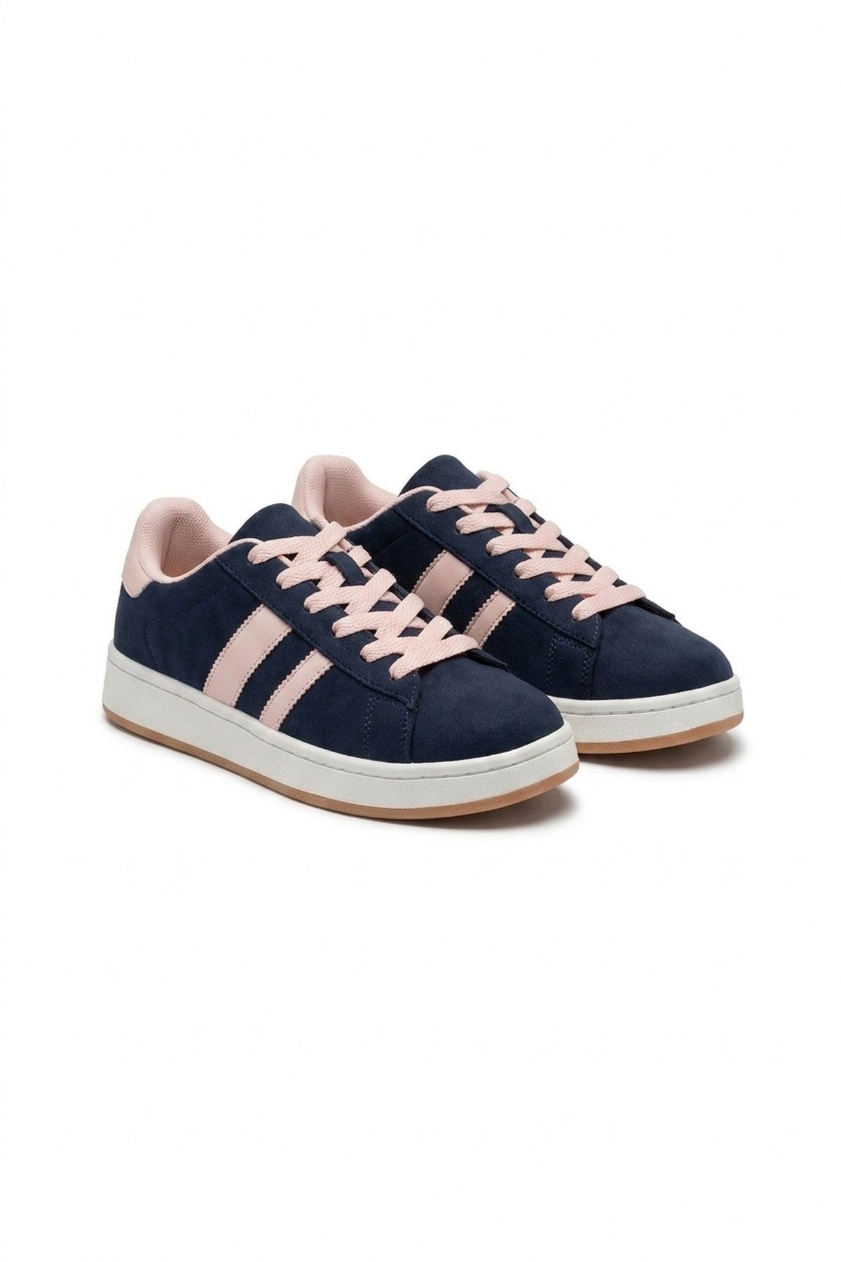 Constance Faux Suede Stripe Trainers - Pink