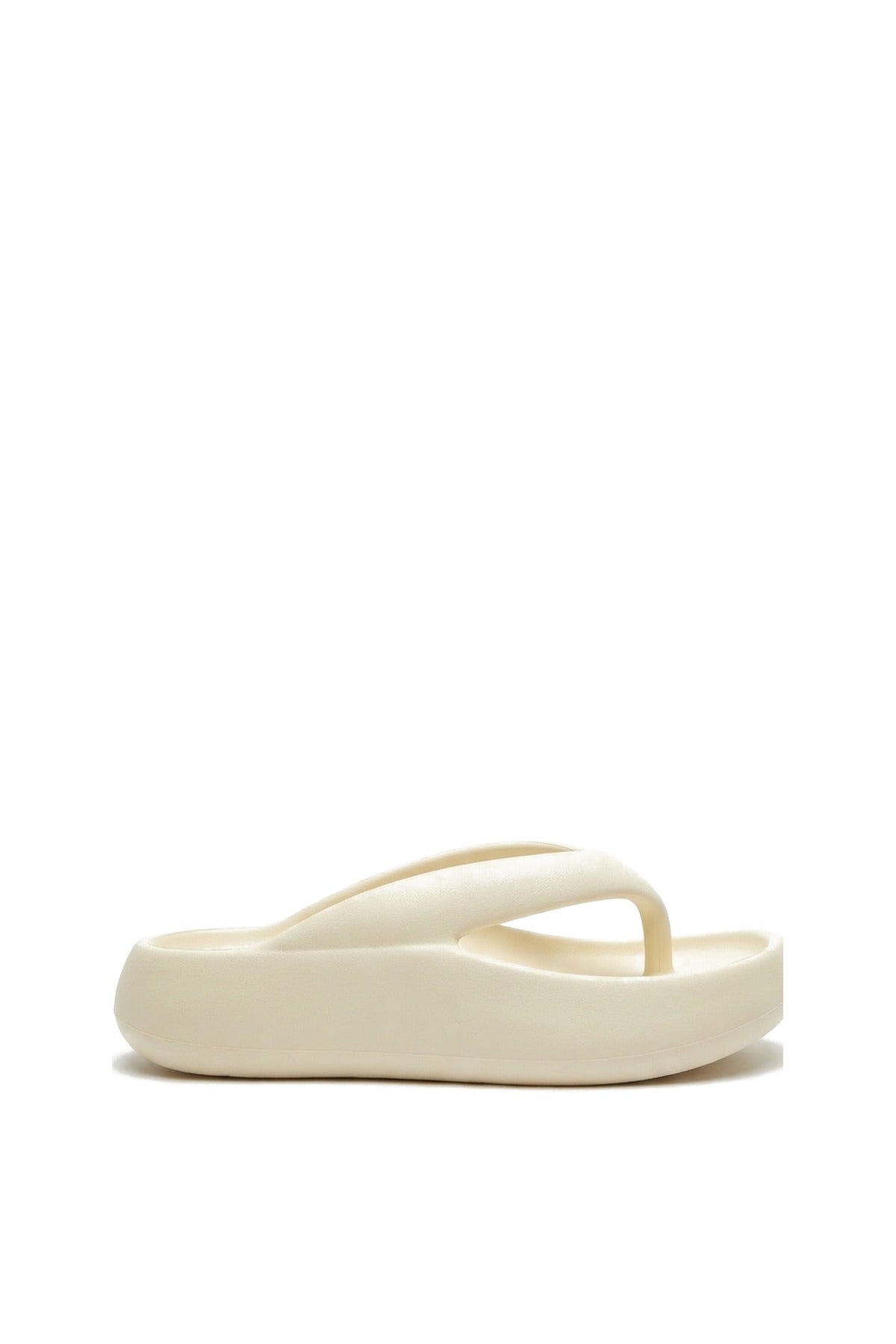 Cora Chunky Platform Flip-flops Sandals - Beige