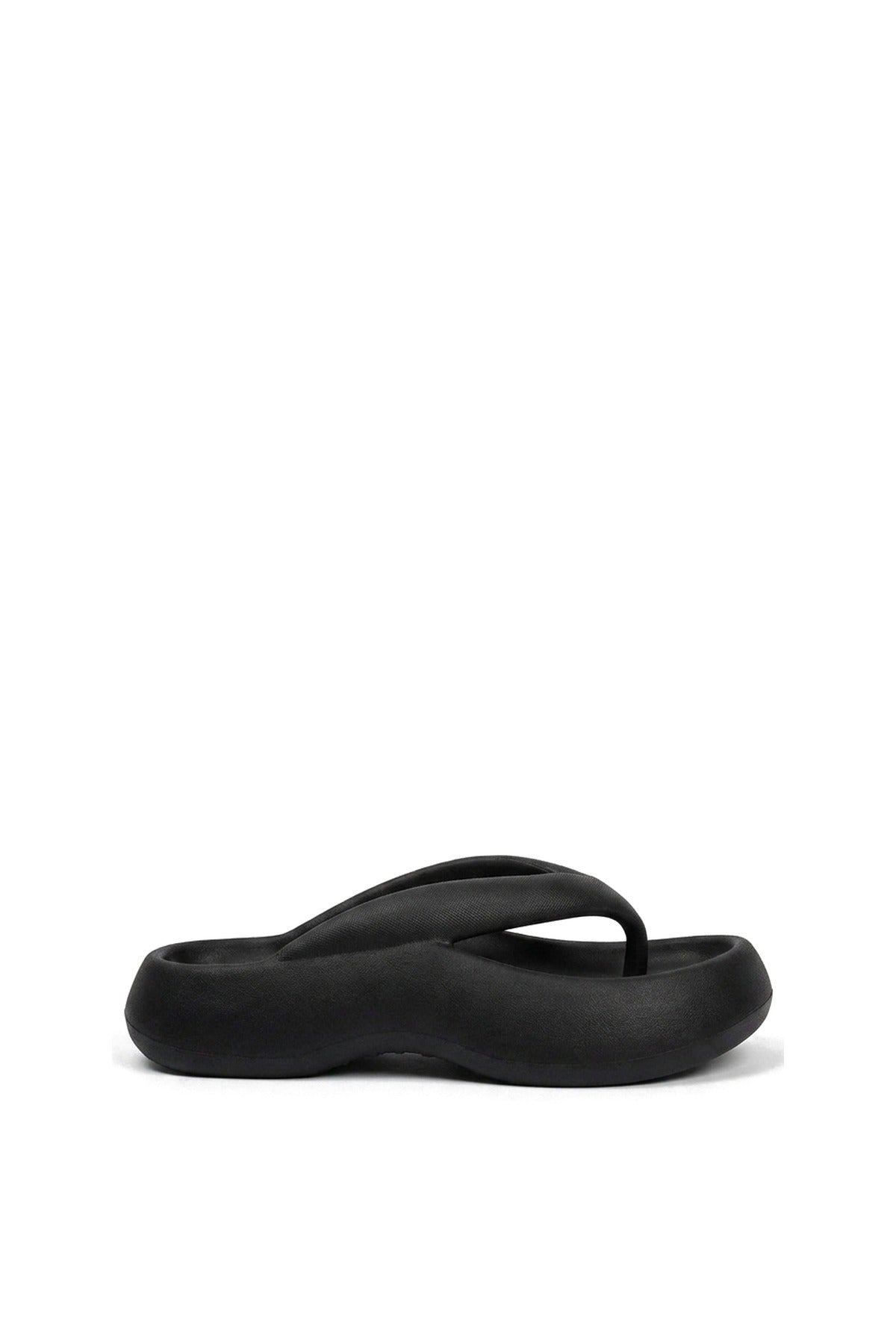 Cora Chunky Platform Flip-flops Sandals - Black