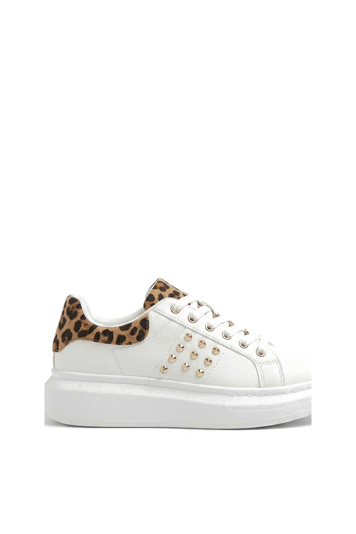 Cosima Studded Leopard Back Platform Trainers - Leopard