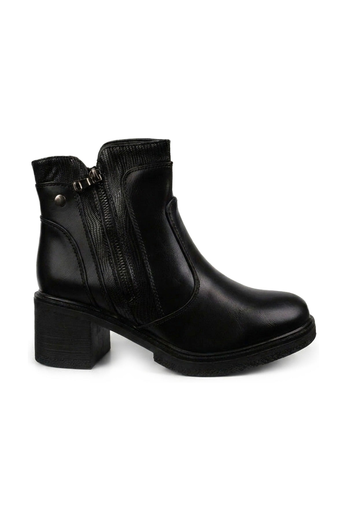 Cressida Chunky Heel Ankle Boots - Black_wb