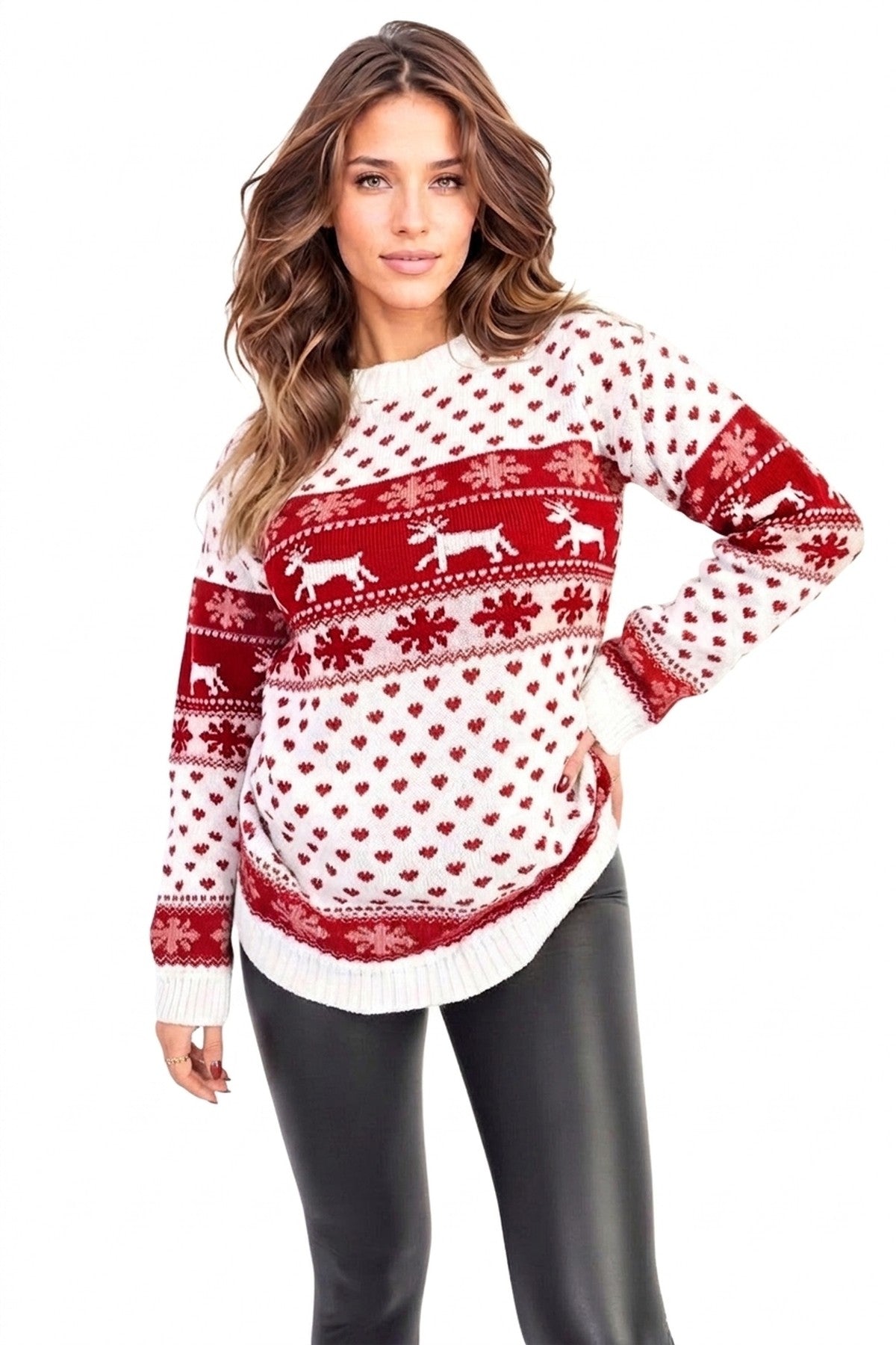 Dash Oversized Christmas Jumper - White_wb