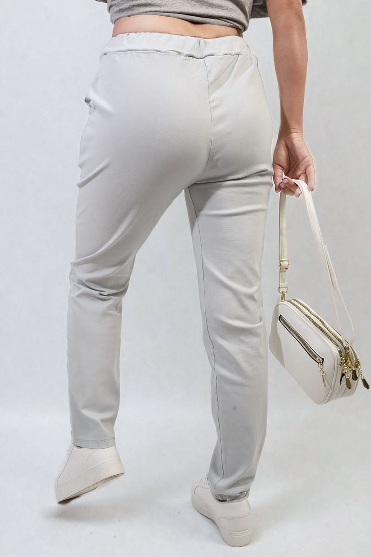 Delilah Casual Drawstring Trousers - Grey