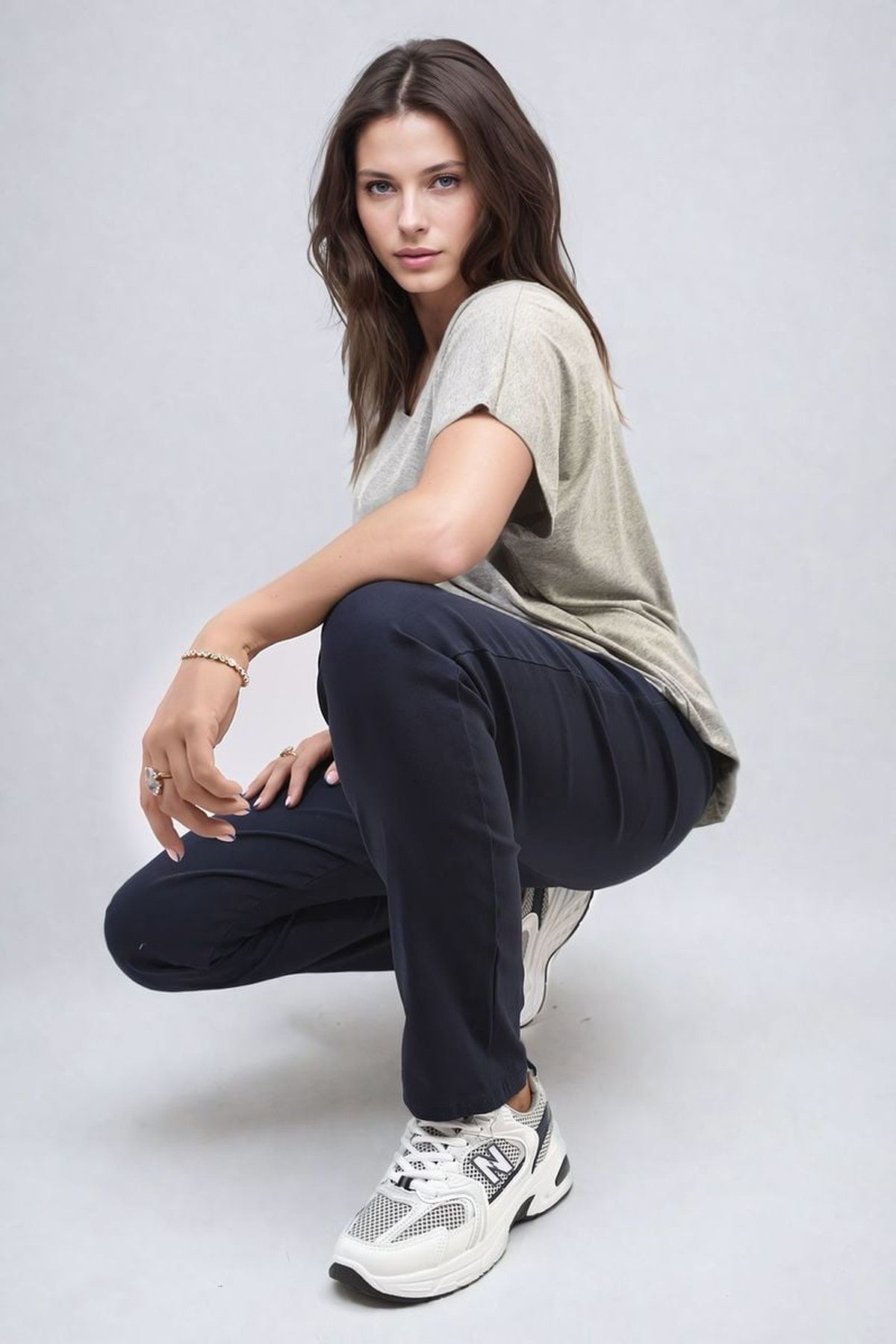 Delilah Casual Drawstring Trousers - Navy