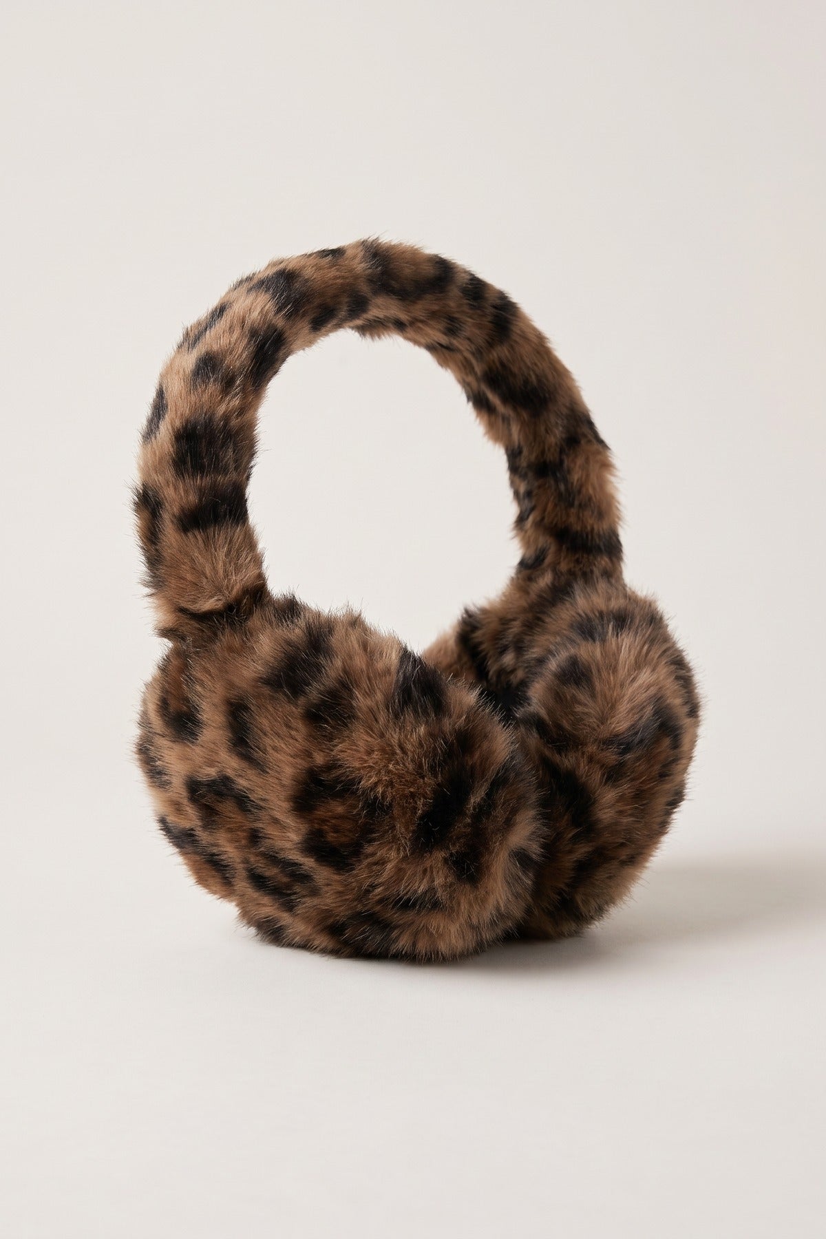 Oliwia Faux Fur Leopard Print Earmuffs - Brown Leopard
