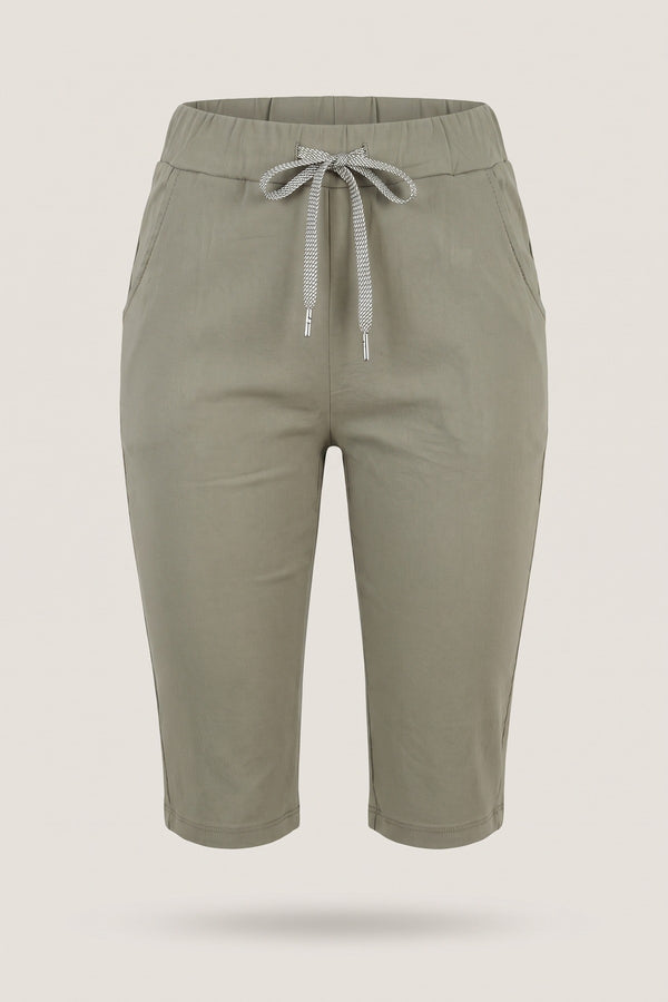 Eloisa Cargo Pocket Trouser With Drawstring - Khaki
