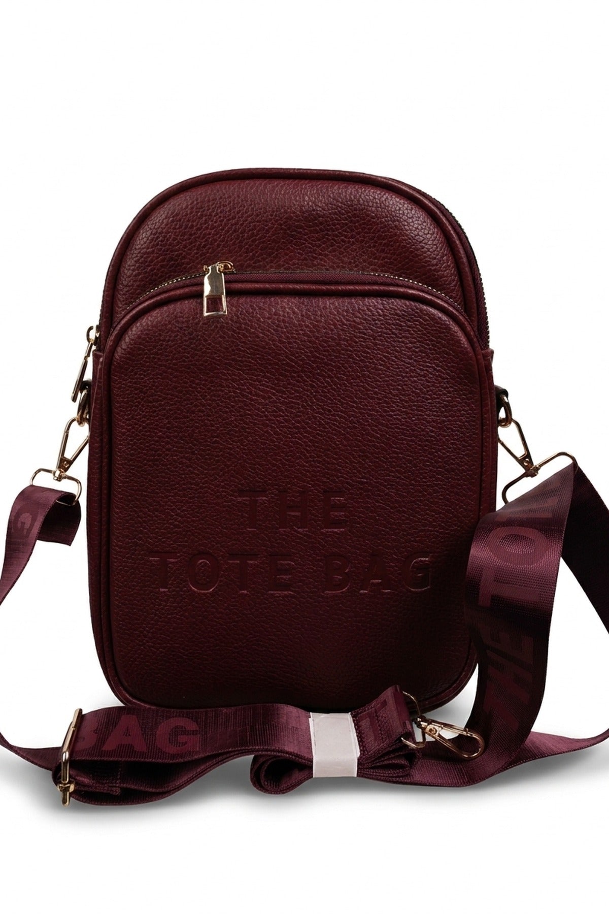 Ginevra Embossed Faux Leather Crossbody Bag - Wine
