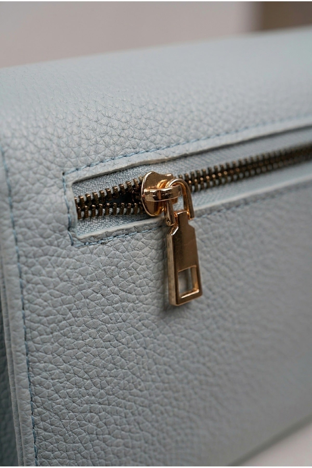 Constance Pebbled Faux Leather Text Bag - Blue