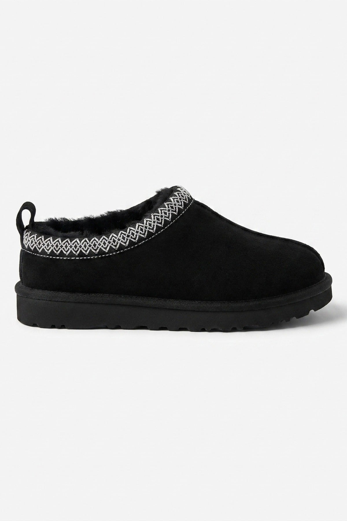 Odette Faux Suede Lined Slipper Mules - Black