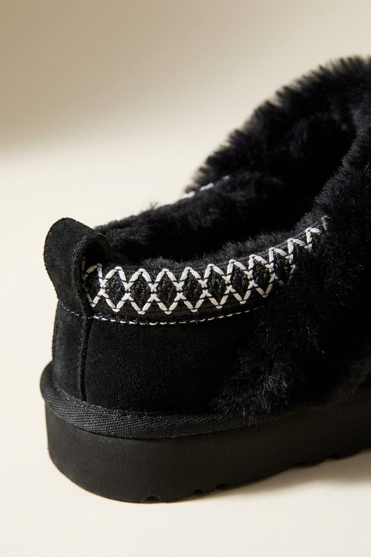Odette Faux Suede Lined Slipper Mules - Black