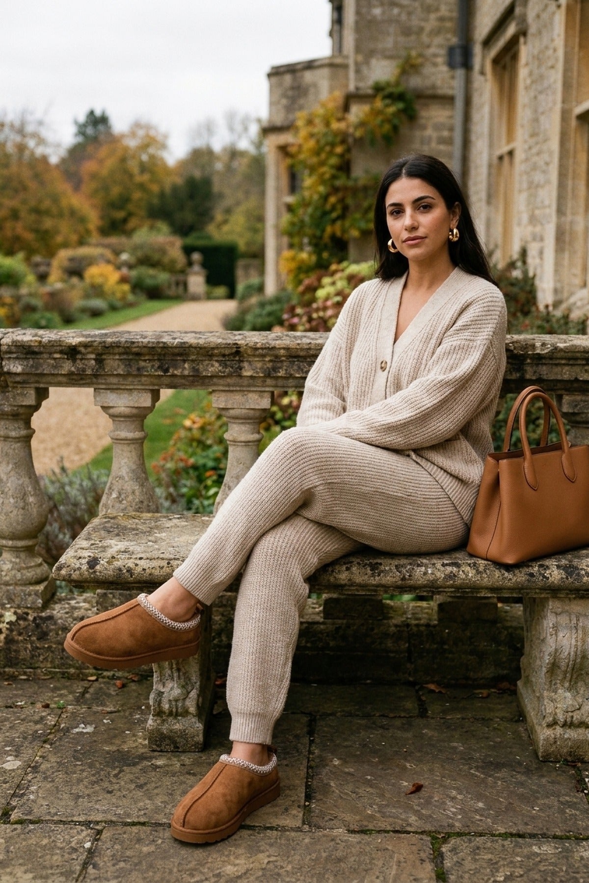 Odette Faux Suede Lined Slipper Mules - Camel