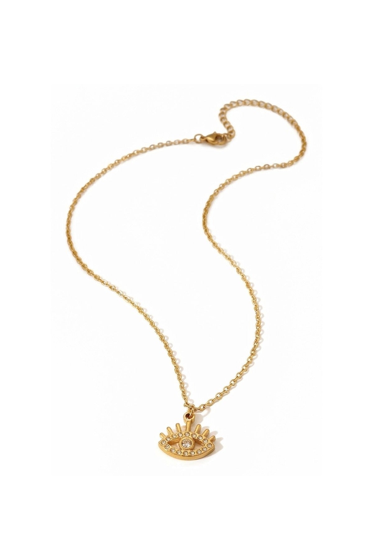Esia Eye Zirconia Necklace - Gold_wb