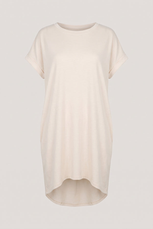 Esme Short Sleeve With Front Pockets Top - Beige