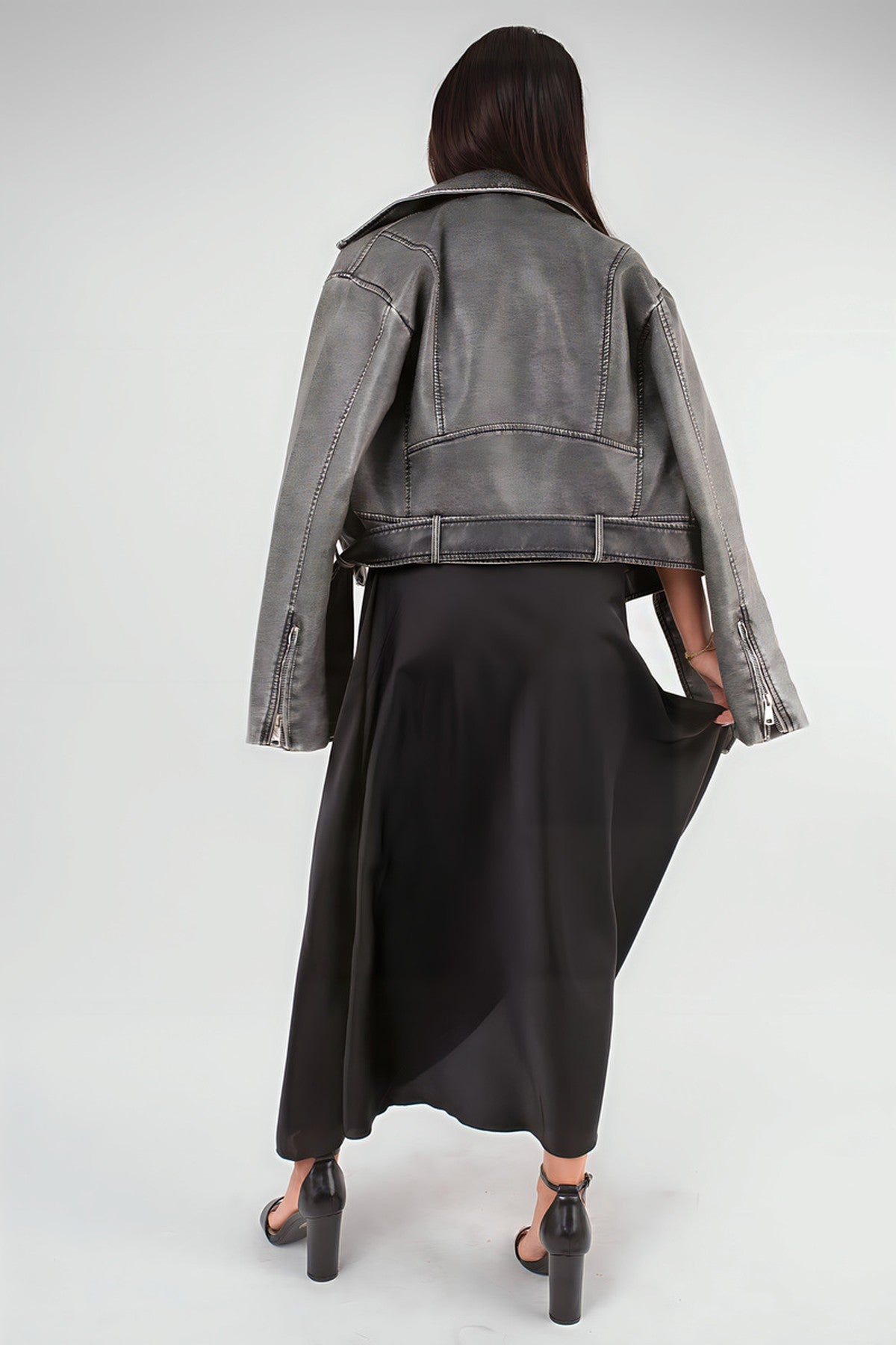 Estella Lightweight High Waisted Maxi Skirt - Black