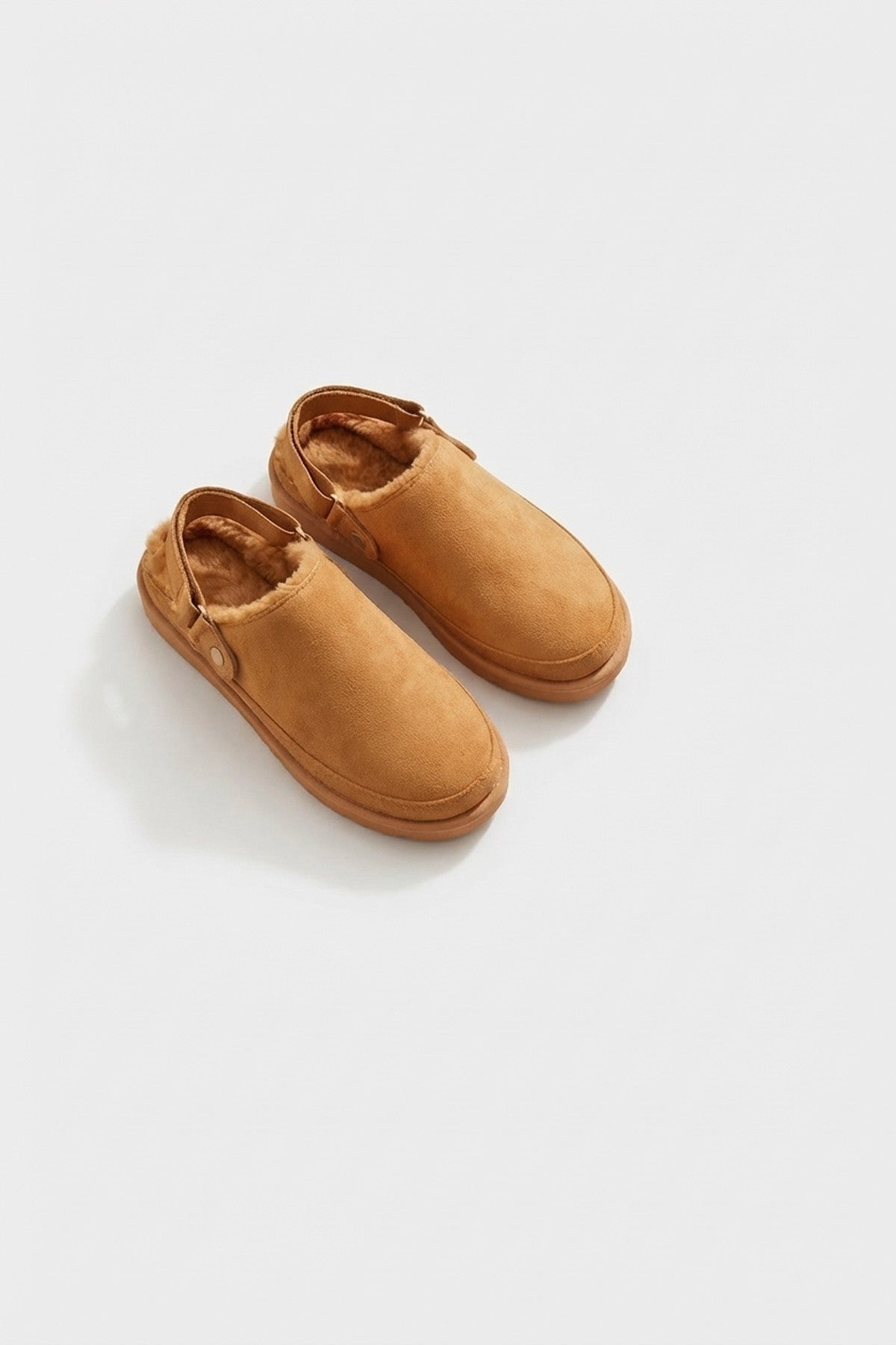 Niraya Faux Suede Slingback Mule Sandals With Cuff Strap - Camel