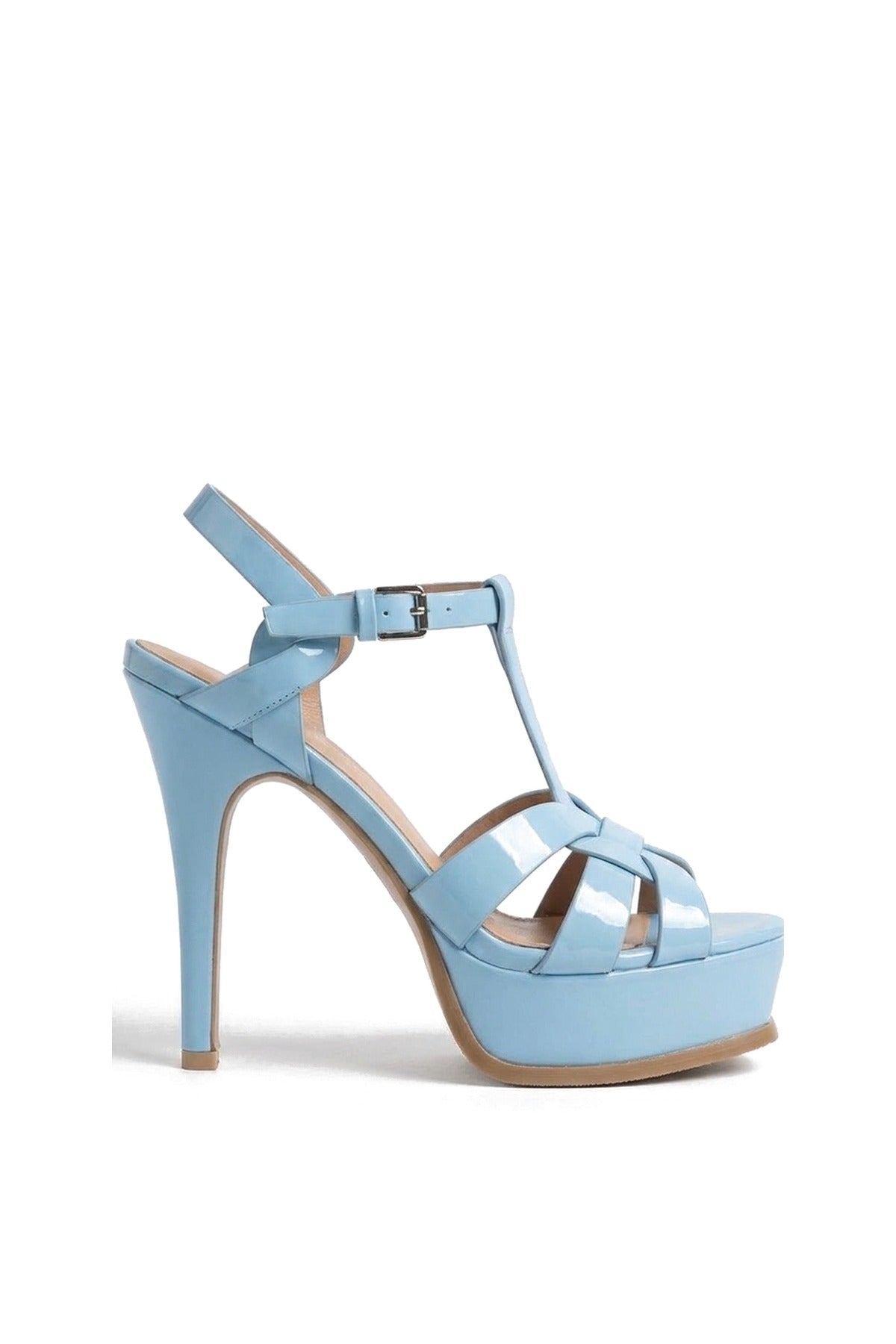 Francesca Platform T Bar Sandal High Heels - Baby Blue
