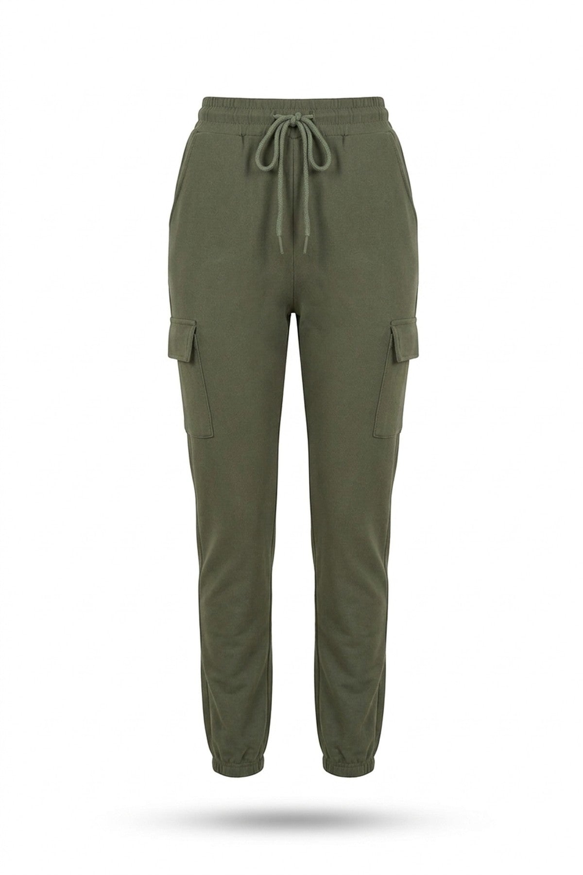 Frankie Cargo Pocket Trouser With Drawstring - Khaki_wb