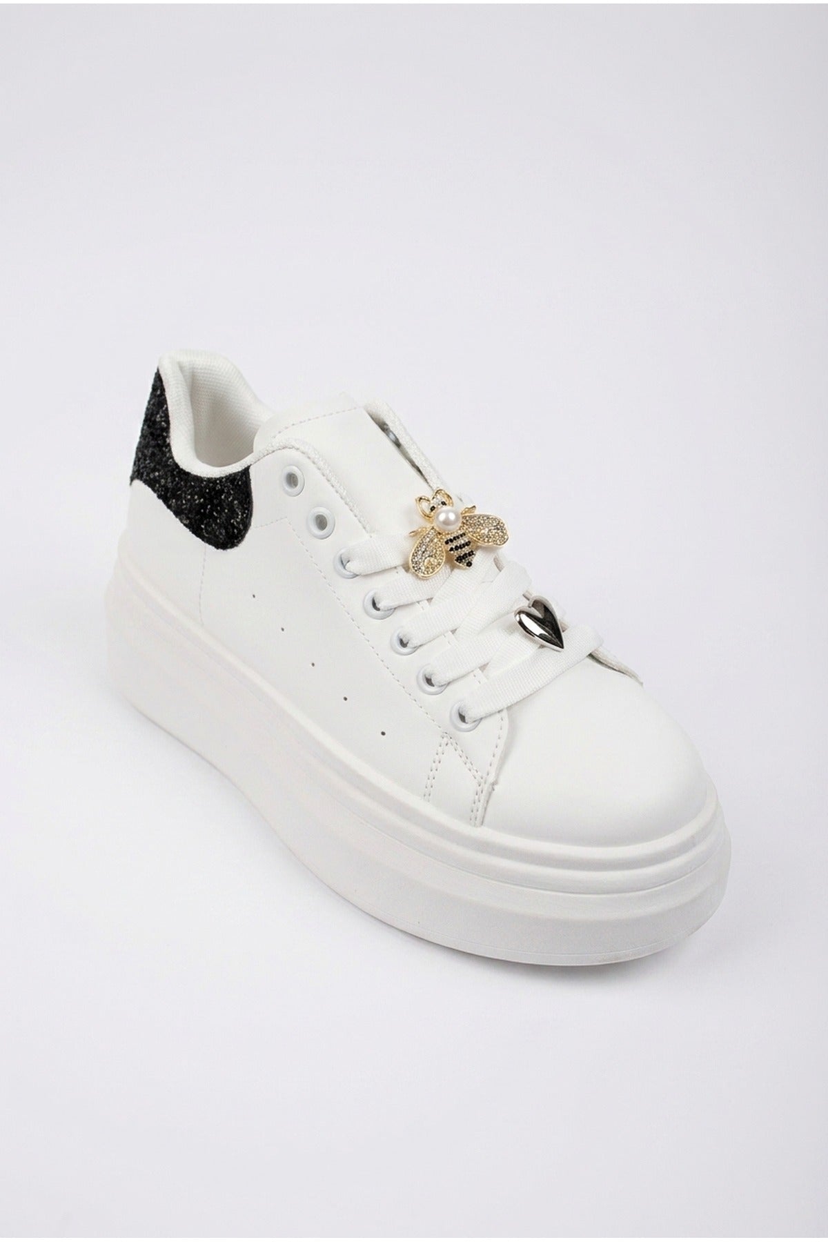Sloane White Platform Trainers - Black