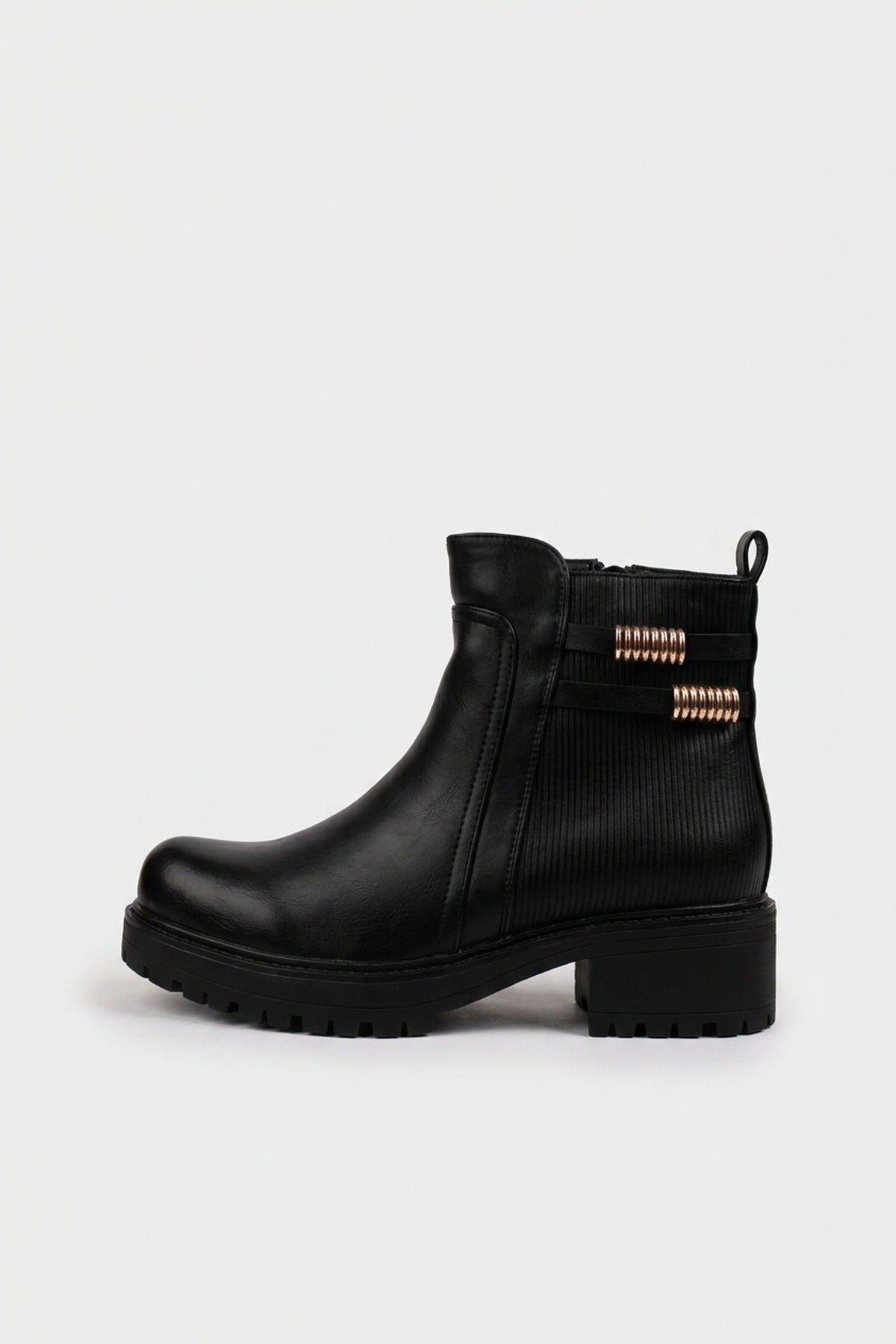 Clodagh Chunky Sole Ankle Boots - Black