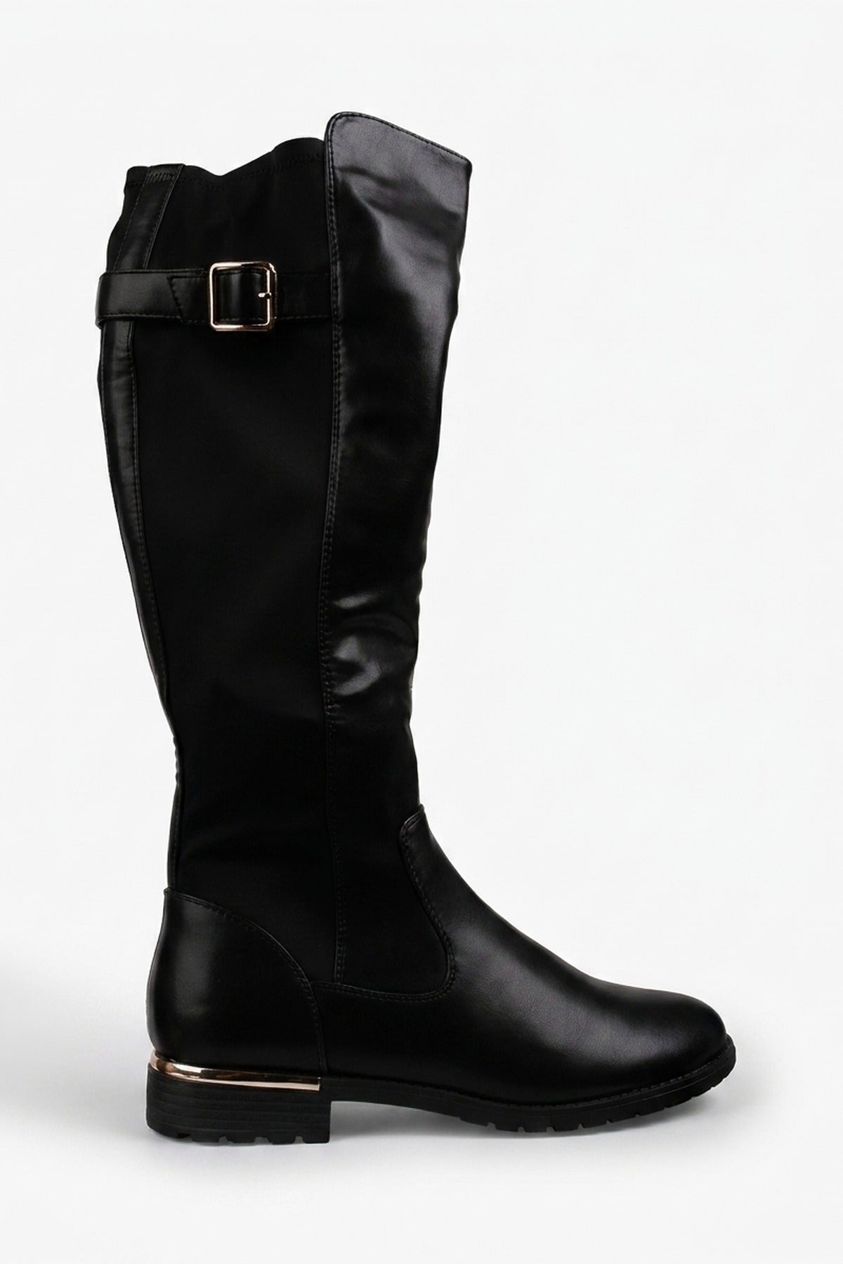 Edie Knee High Riding Boots - Black
