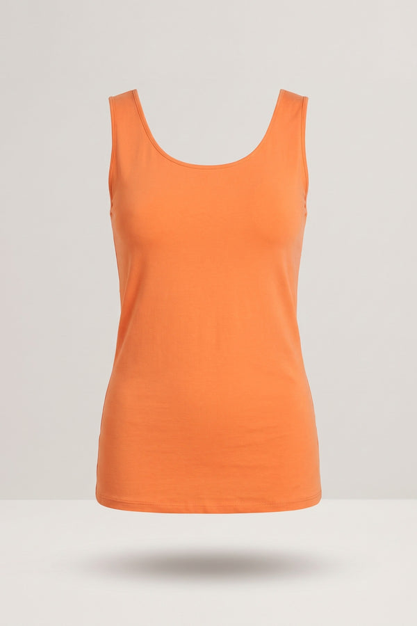 Hallie Scoop Neck Tank Top - Orange