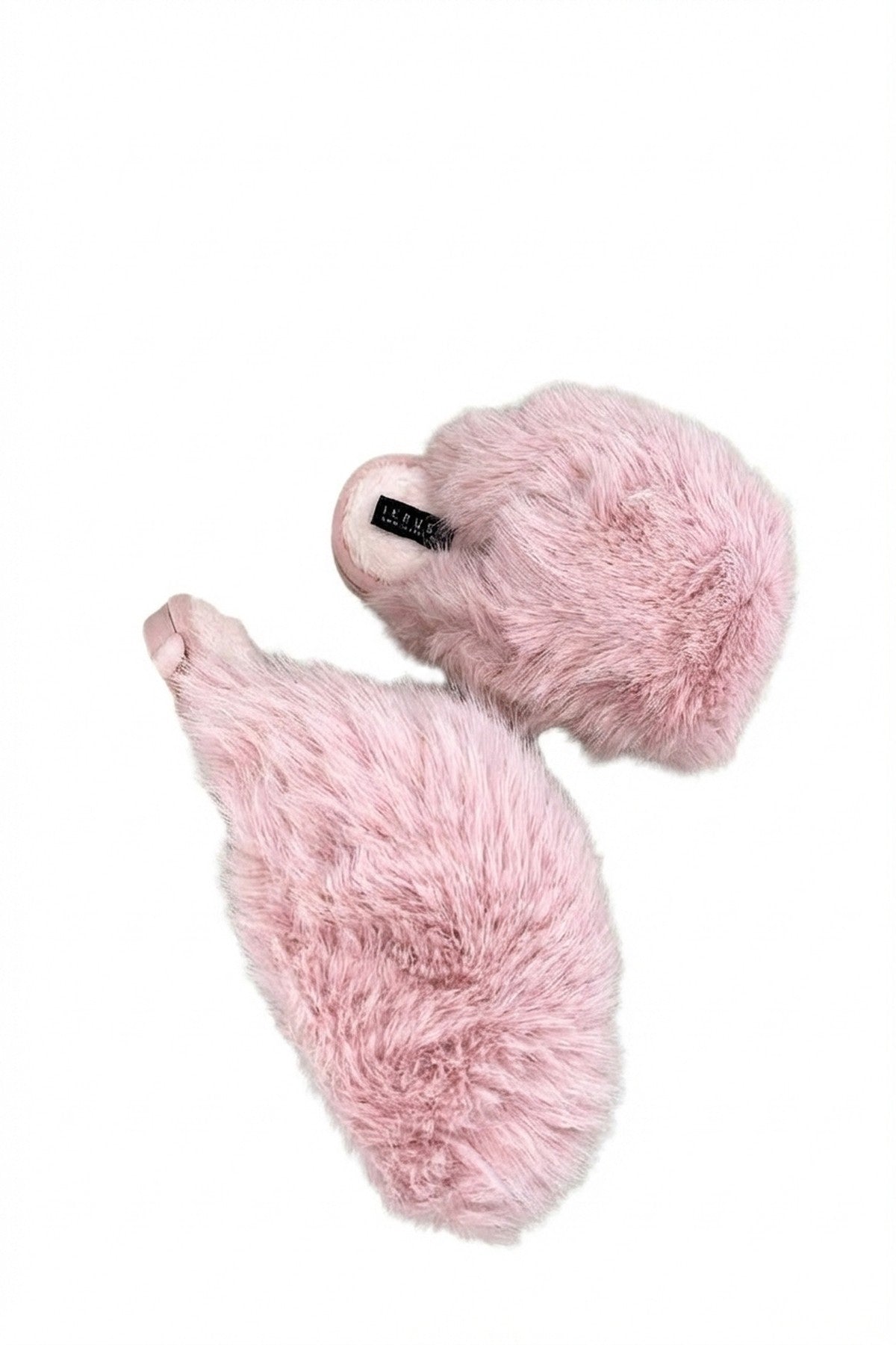 Nadia Fluffy Faux Fur Slippers - Pink