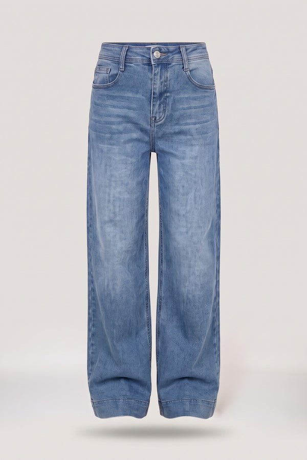 Layla High Waisted Wide Leg Jeans - Denim